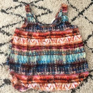 Pink Rose Chiffon tank top — Size Medium